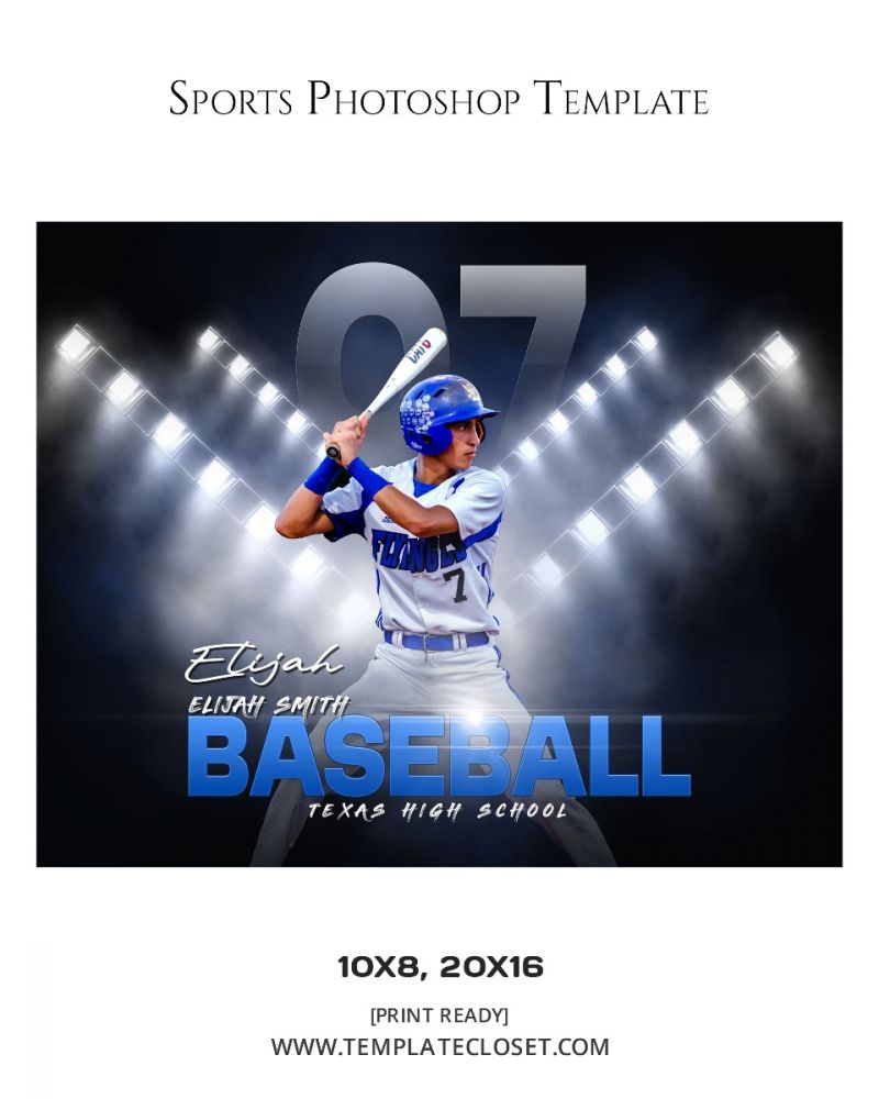 Baseball Light Effect Sport Photography Poster