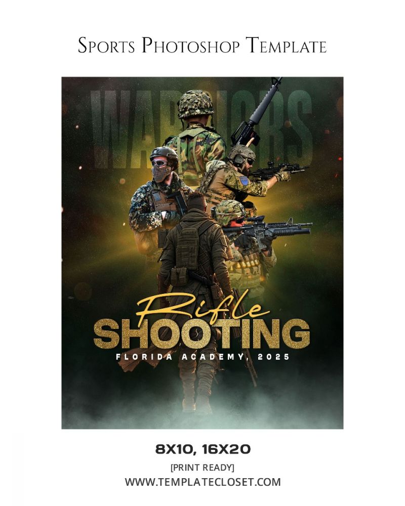 Rifle Shooting Warriors Sports Photography Template