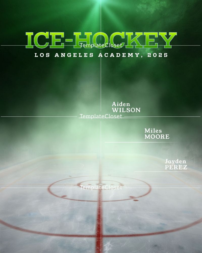 Ice Hockey Team Enliven Effect Sports Photography Poster