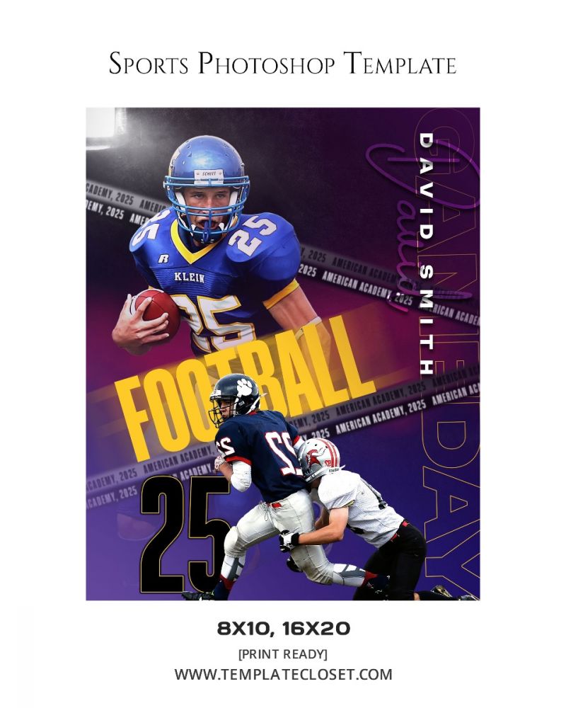 Football Different Moves Customized Photoshop Poster