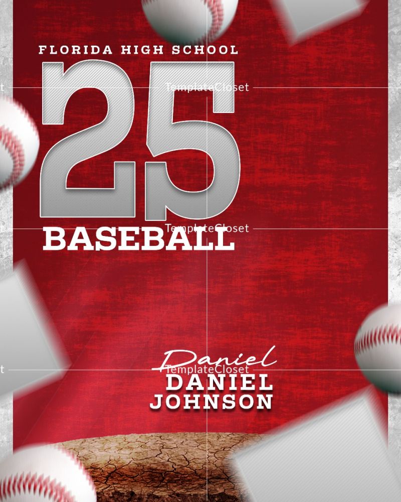 Baseball Florida High School Signature Effect Sport Photography Template