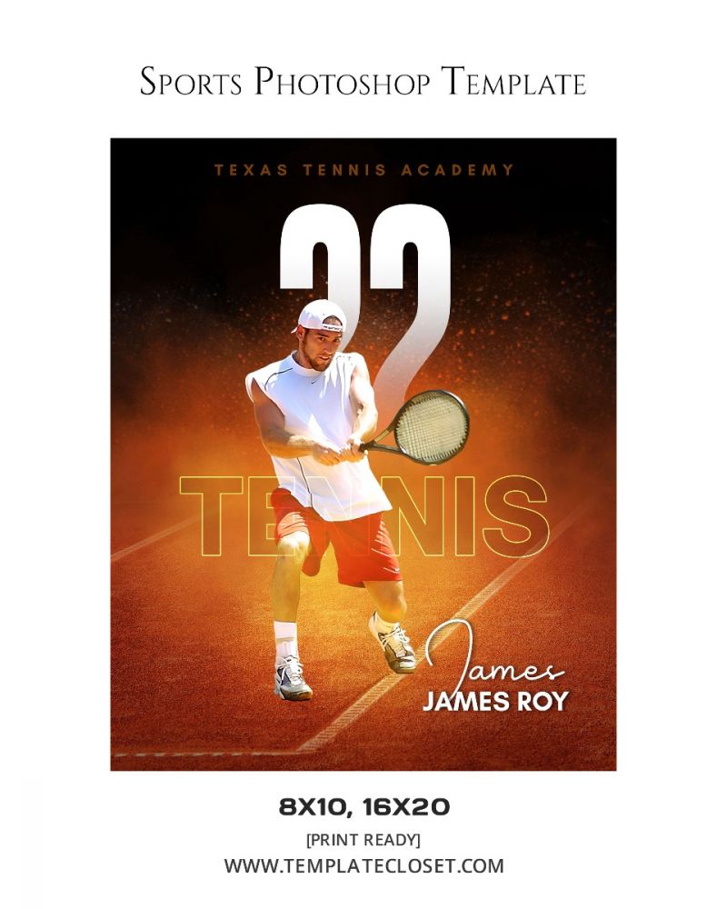 Tennis Signature Effect Customized Photography Template
