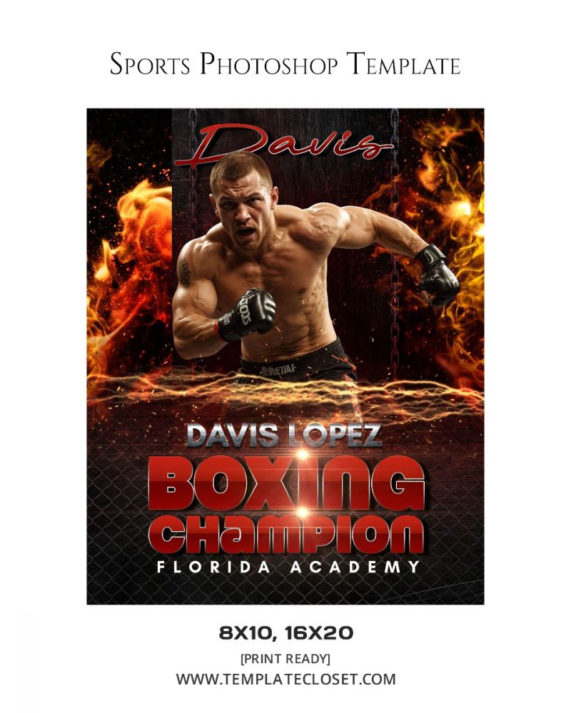 Boxing Enliven Effect Sports Photoshop Photography Template