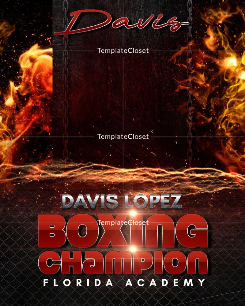 Boxing Customized Sports Photoshop Layered Template