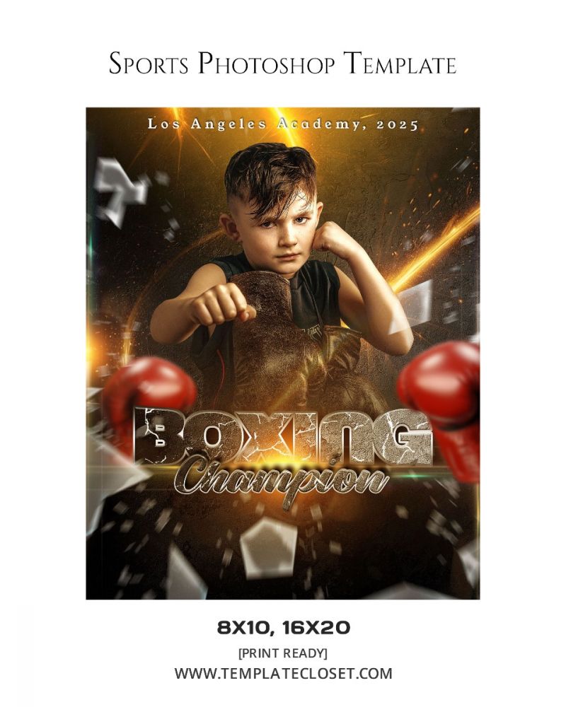 Boxing Enliven Effect Sports Photoshop Photography Template
