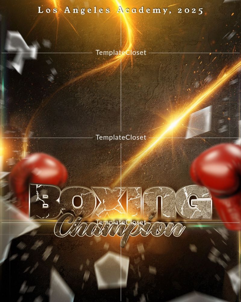 Boxing Customized Sports Photoshop Layered Template