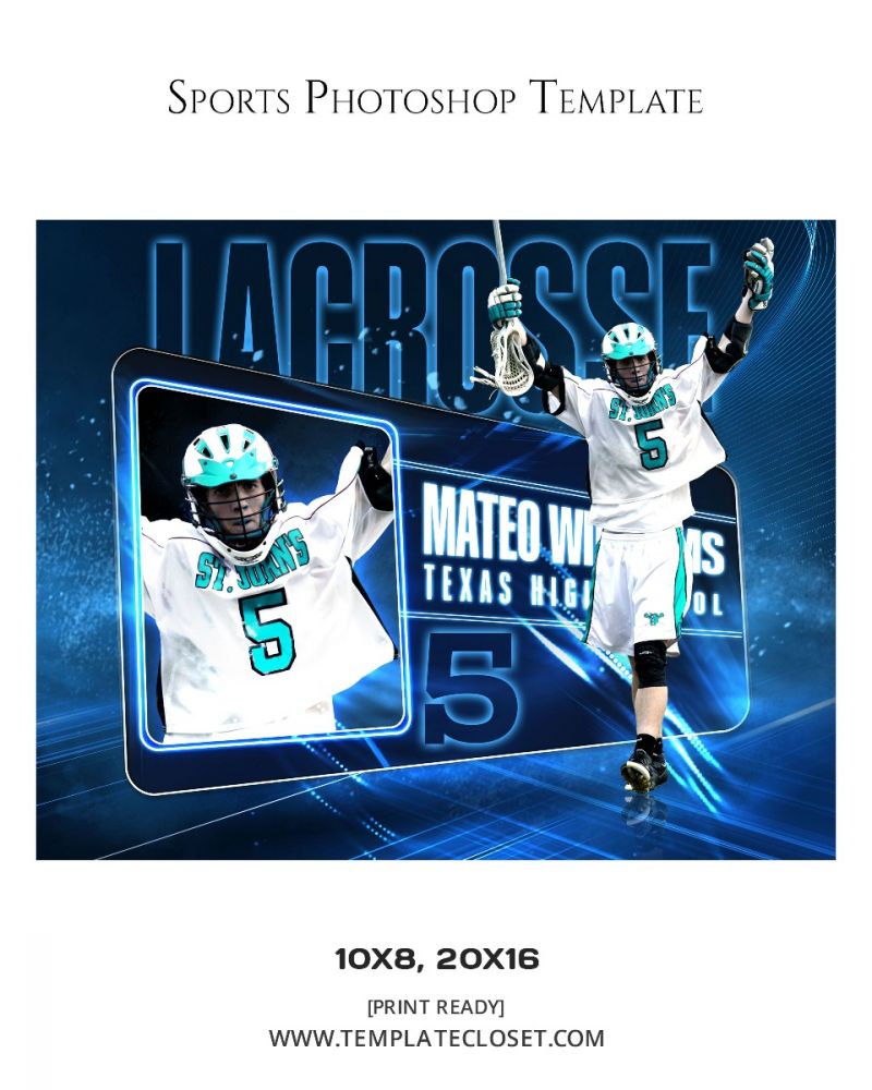 Lacrosse Score Board Customized Sport Photography Template