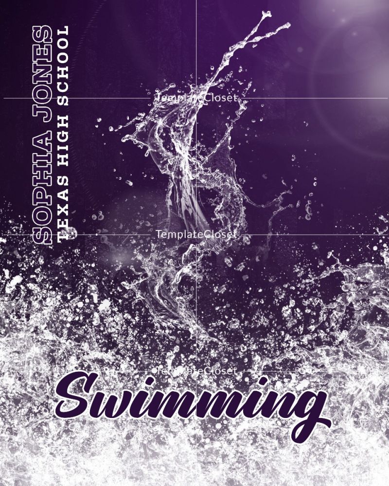 Swimming Texas High School Sports Photoshop Template