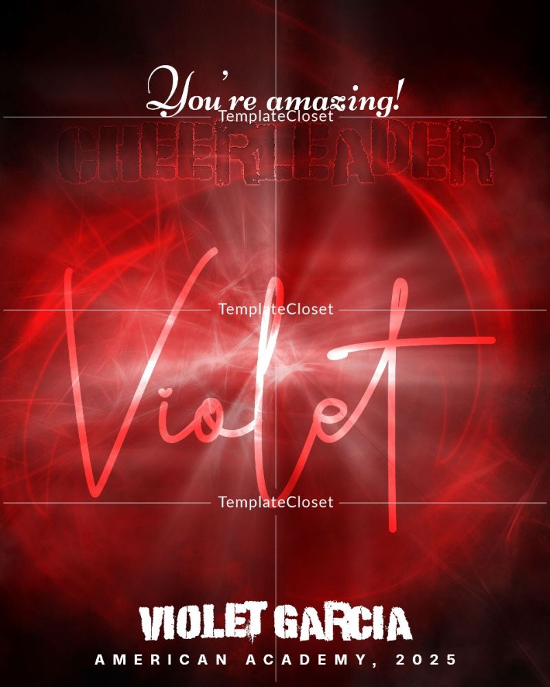 Amazing Cheerleader Customized Photoshop Layered Template