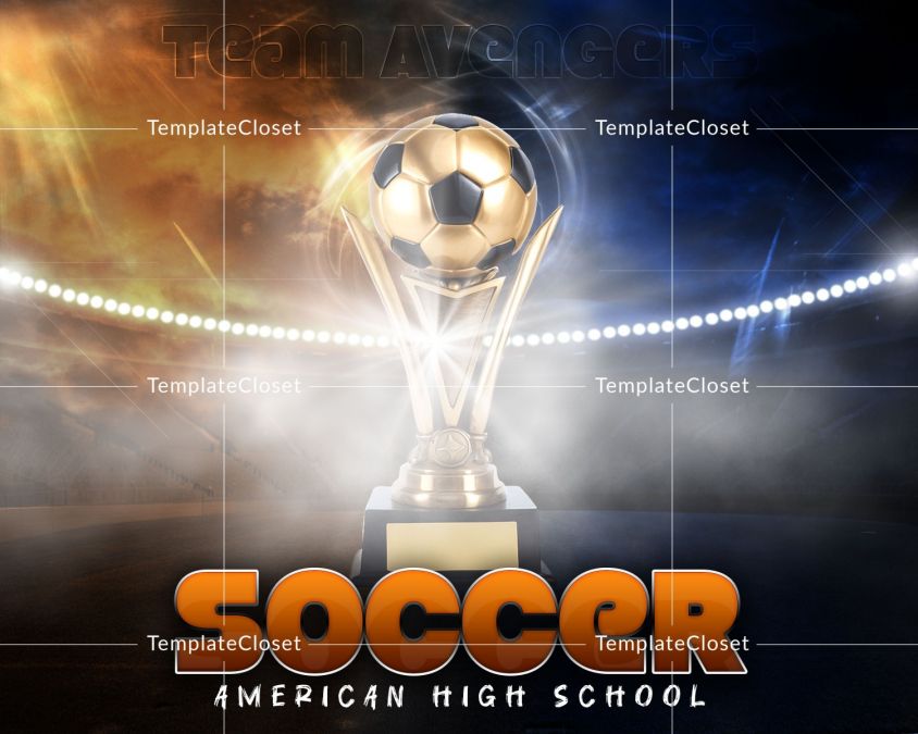 Soccer Team Color And Light Effect Customized Photography Template