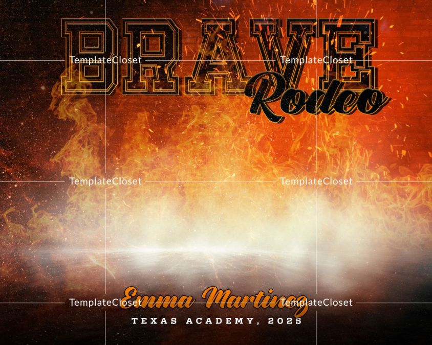 Rodeo Fire Effect Customized Photoshop Layered Template