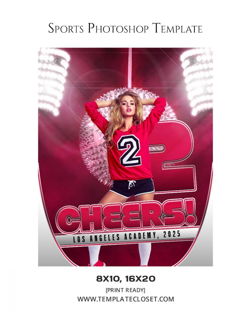 Cheerleader Light Effect Customized Photoshop Layered Poster