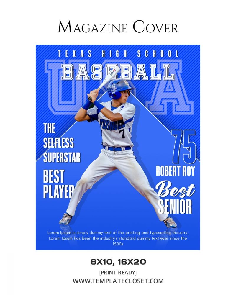 Fully Customized Layered Baseball Magazine Cover
