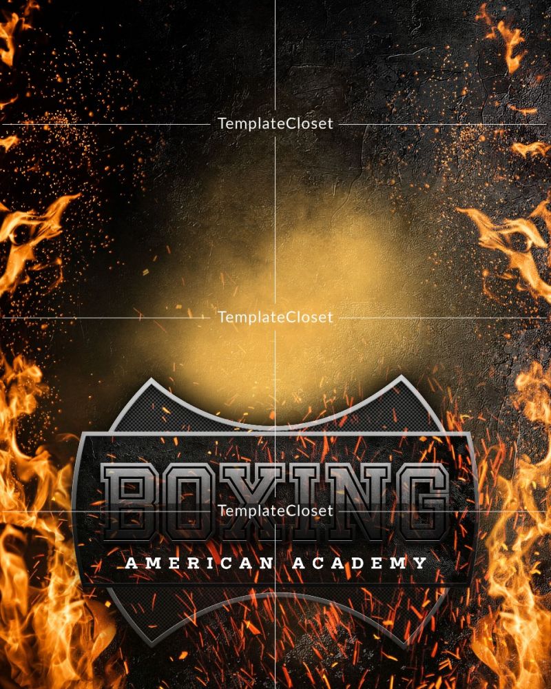 Boxing Customized Sports Photoshop Layered Template
