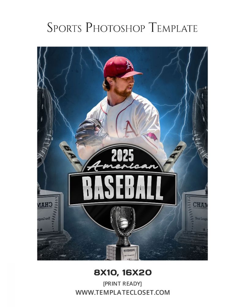 Baseball Florida High School Signature Effect Sport Photography Template