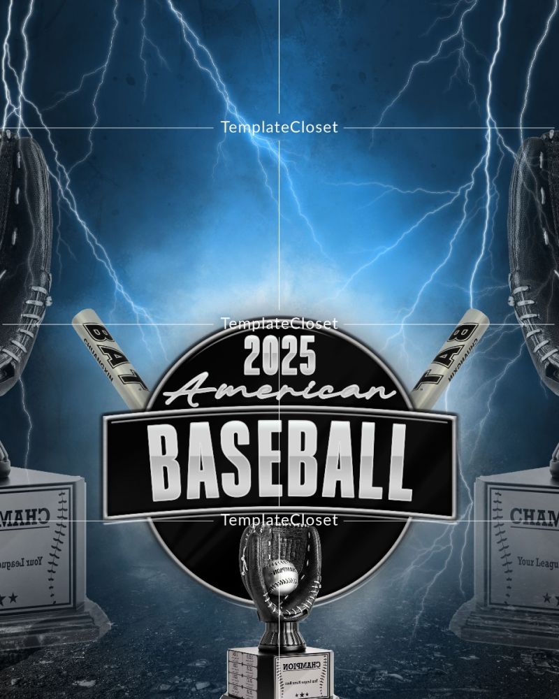 American Baseball Print Ready Sport Photoshop Poster