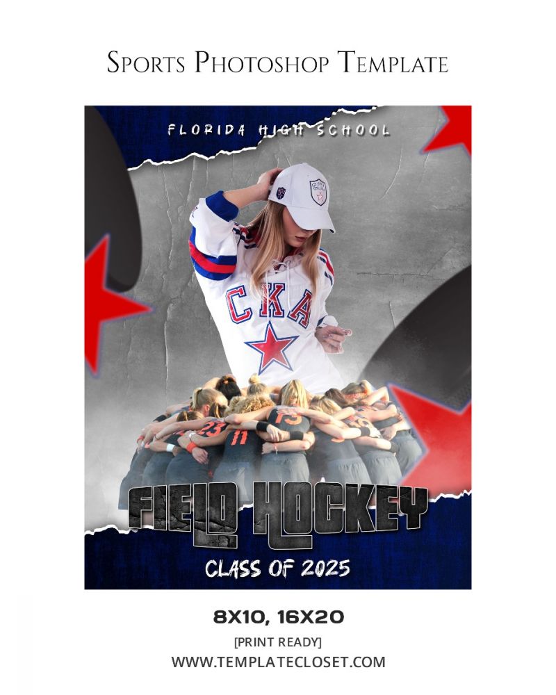 Field Hockey Team Customized Photography Poster