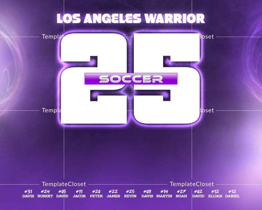 Soccer Los Angeles Warrior Team Customized Sport Photography Template