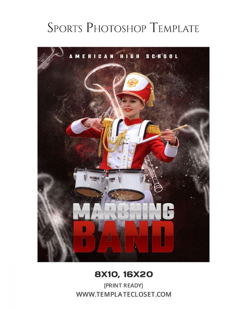 Marching Band Customized Layered Template