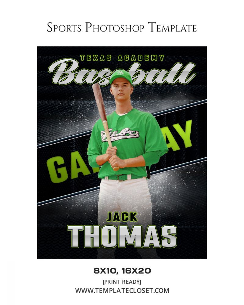 Baseball Florida High School Signature Effect Sport Photography Template