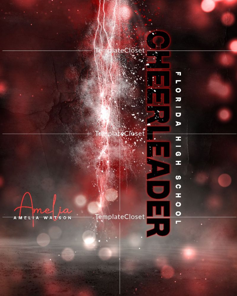 Cheerleader Signature Effect Florida High School Sport Photography Template