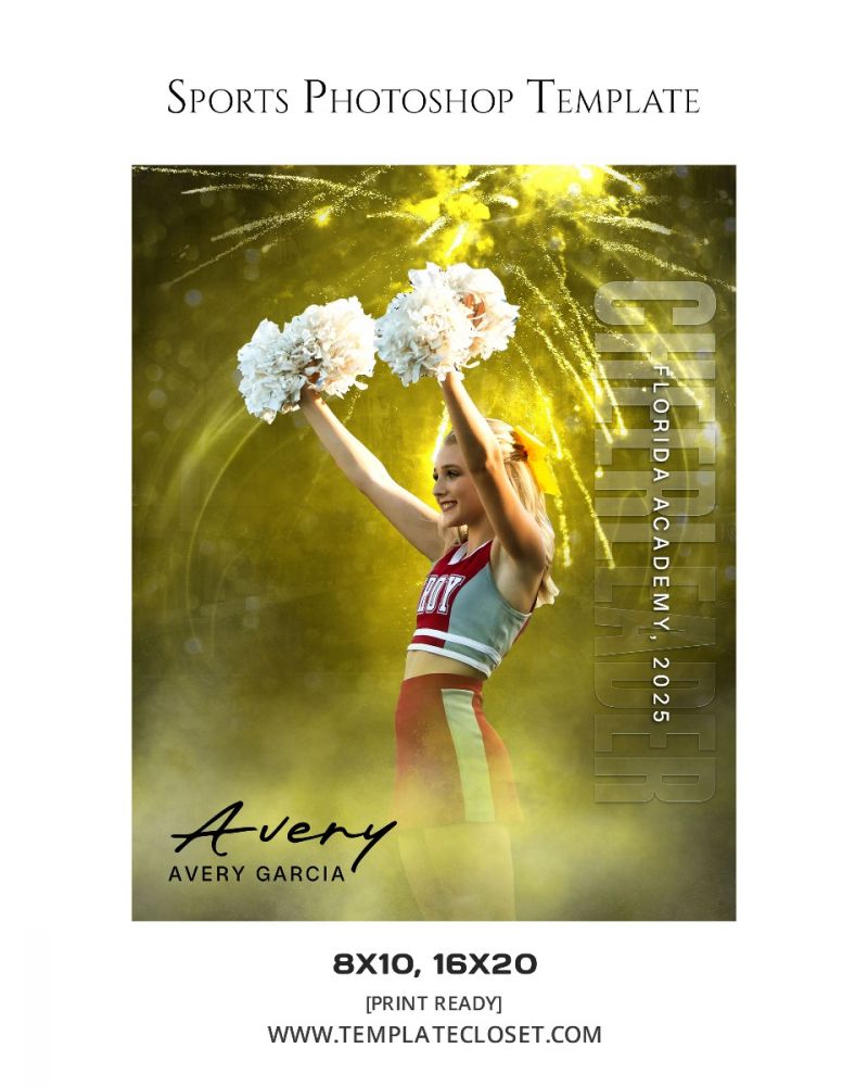 Avery Garcia - Cheerleader Yellow Effect Photography Template