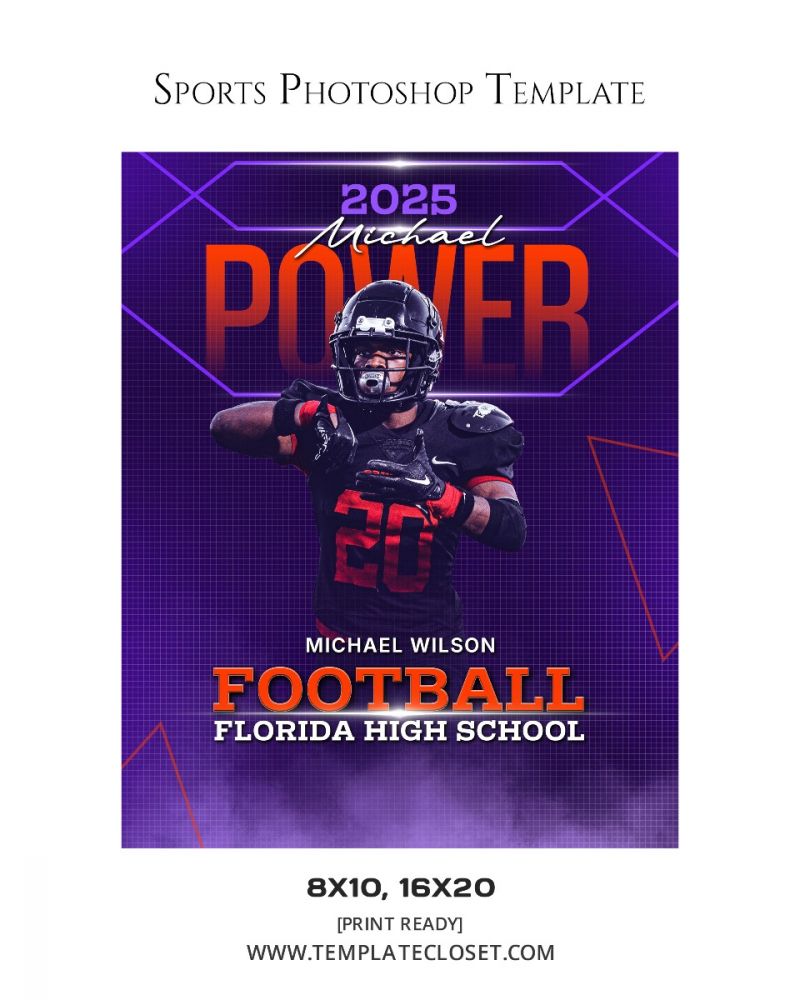 Michael Watson - Football Power Sports Photography Template