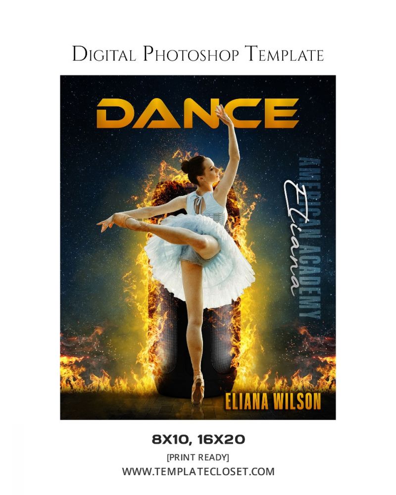 Dance On The Fire Customized Digital Photography Template