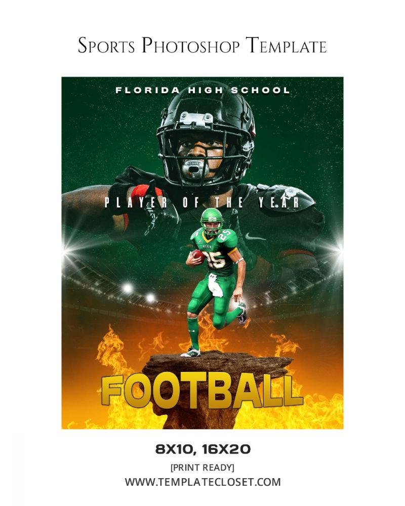 Football Multi Effect Customized Sport Photography Template