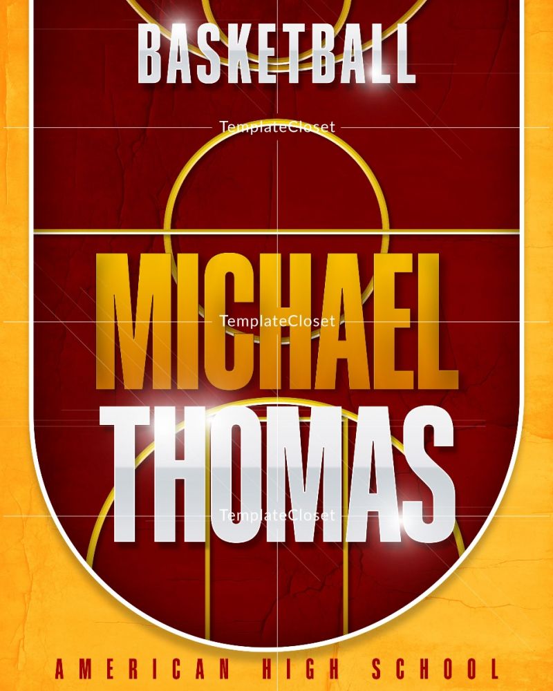 Basketball Multi Layered Customized Sport Photoshop Template