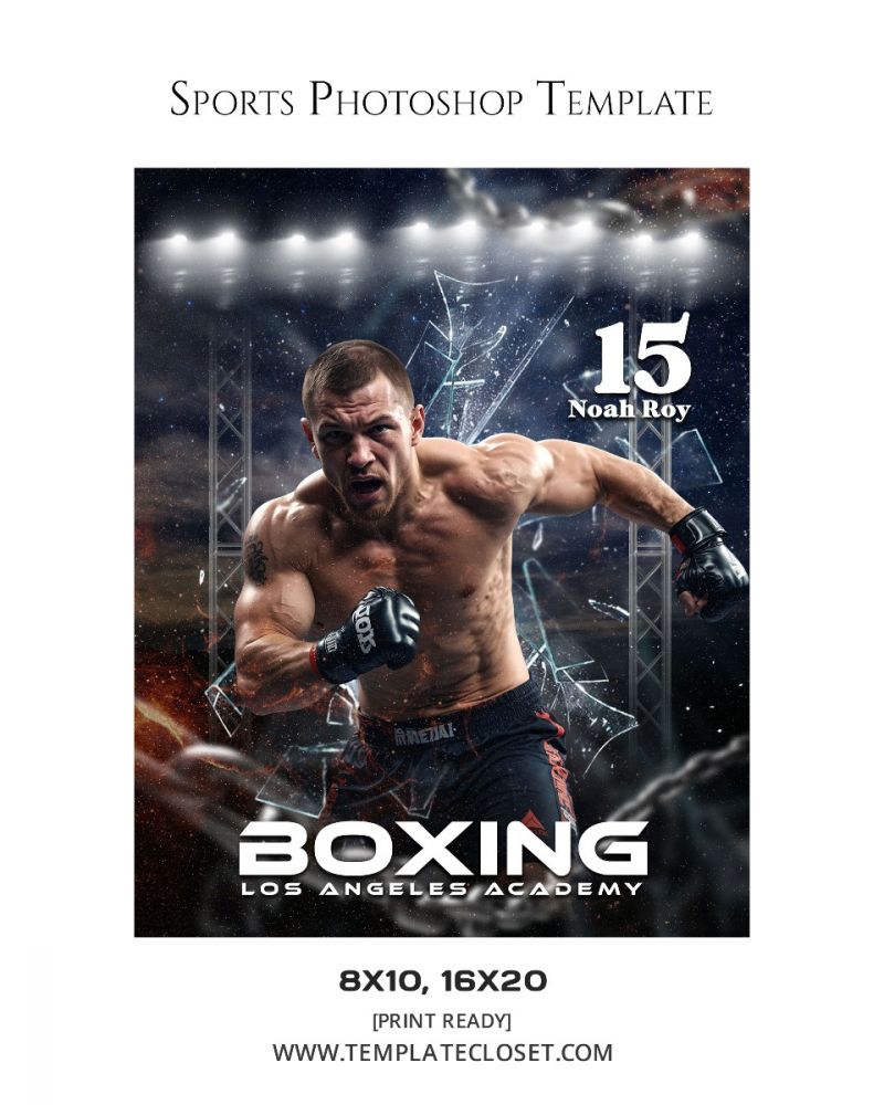 Boxing Enliven Effect Sports Photoshop Photography Template