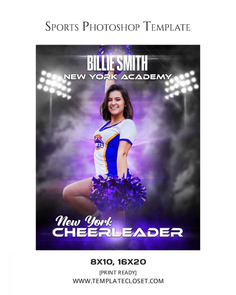 Billie Smith - Newyork Cheerleader Sport Photography Template