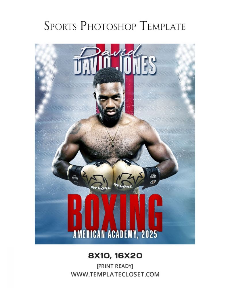 Boxing Enliven Effect Sports Photoshop Photography Template