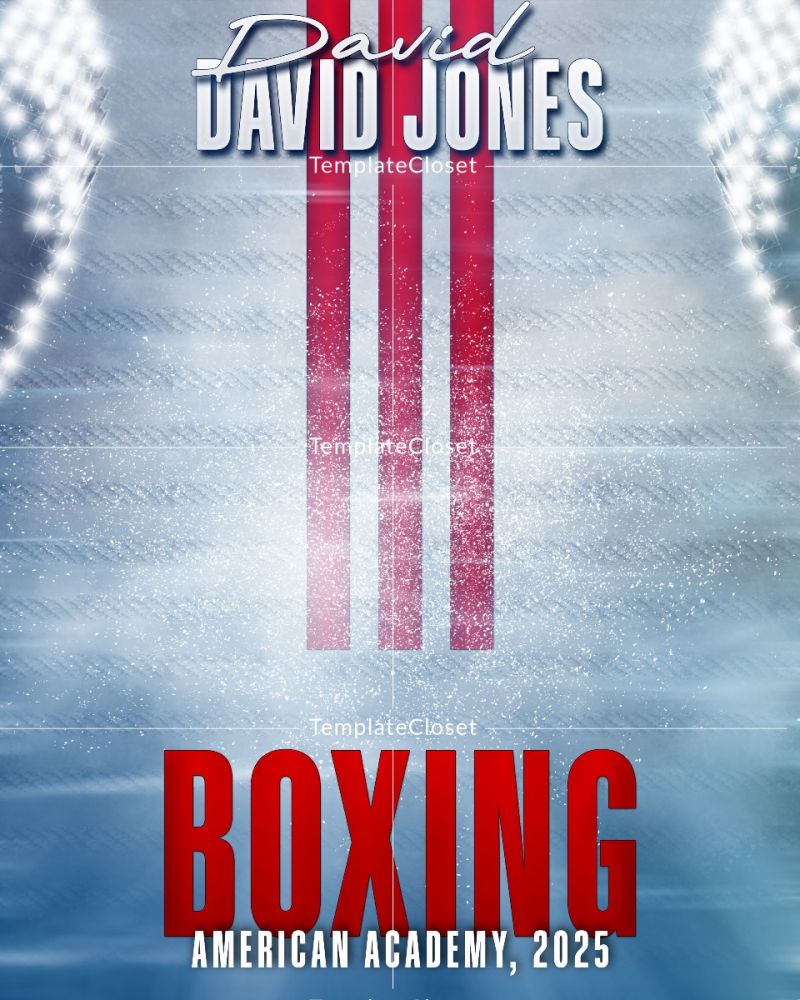 Boxing Customized Sports Photoshop Layered Template