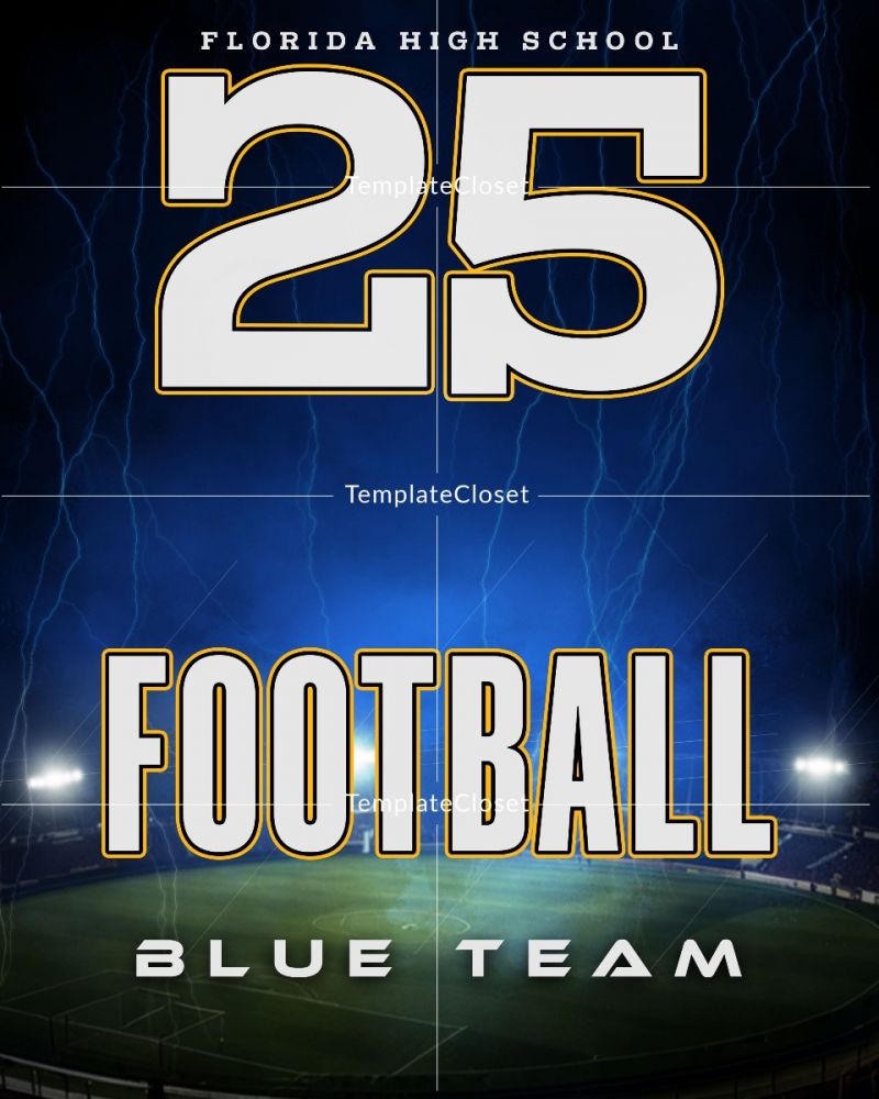 Football Blue Team Enliven Effect Sport Photography Template