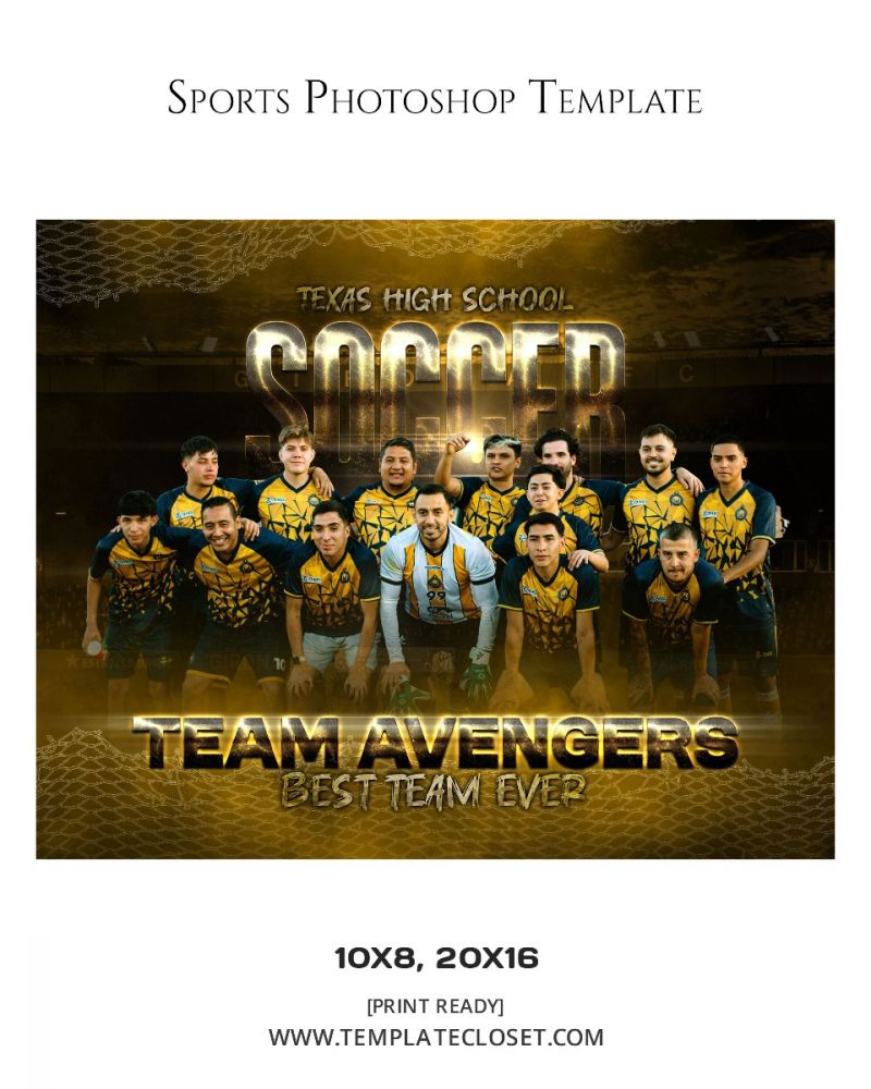 Soccer Team Avengers Customized Sport Photoshop Template