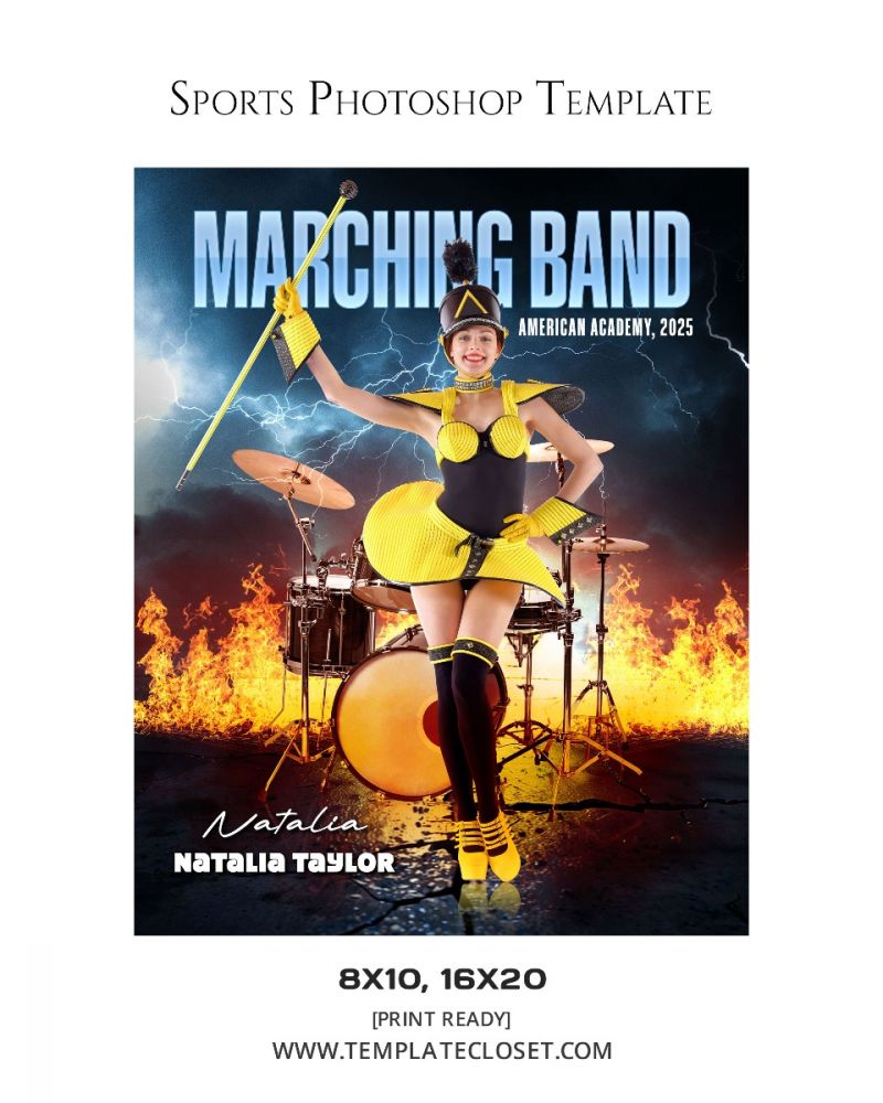 Marching Band Customized Layered Template