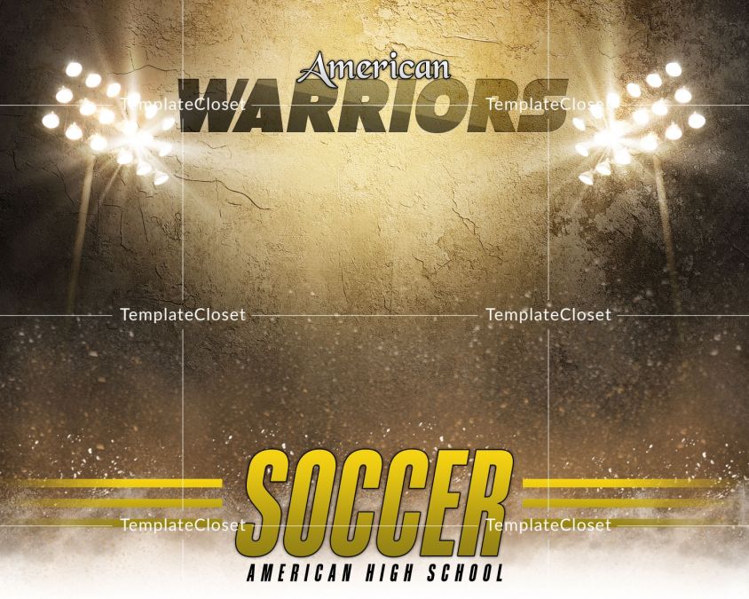 Soccer American Warriors Team Sport Photography Template