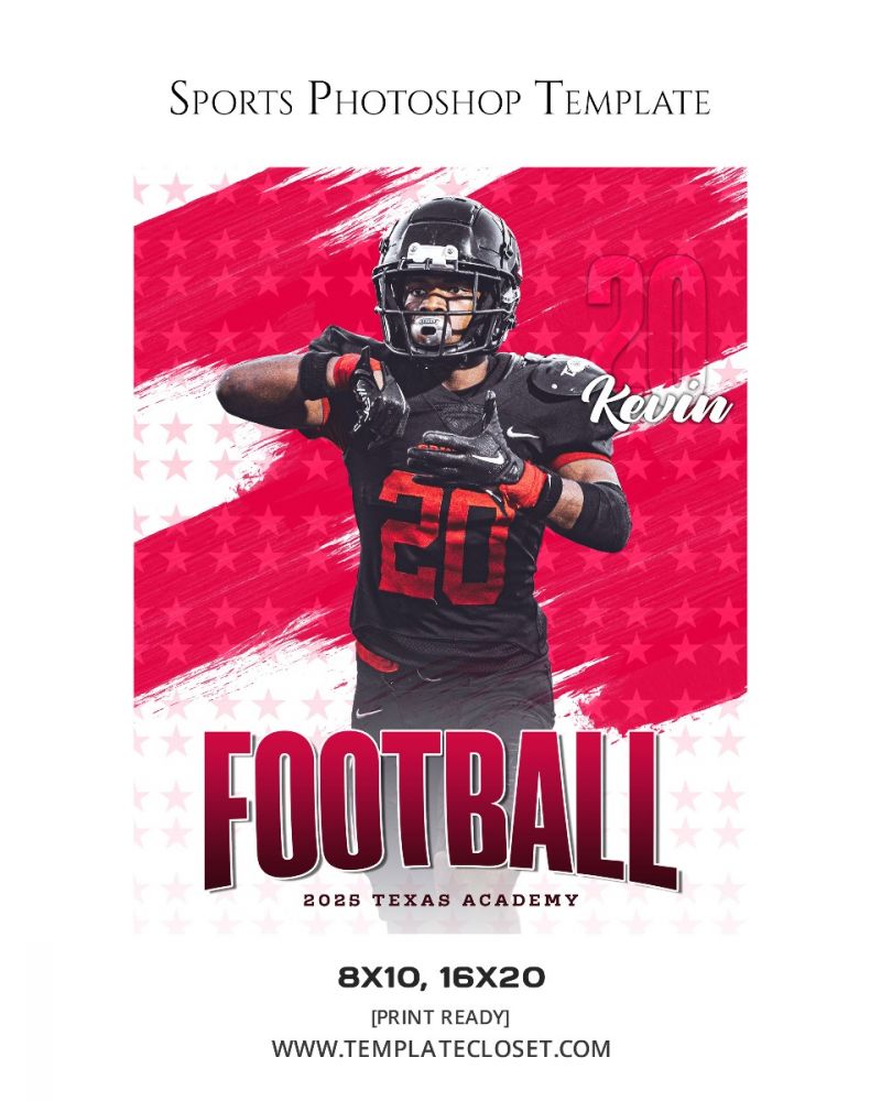 Kevin - Football Senior Signature Effect Sport Photography Template