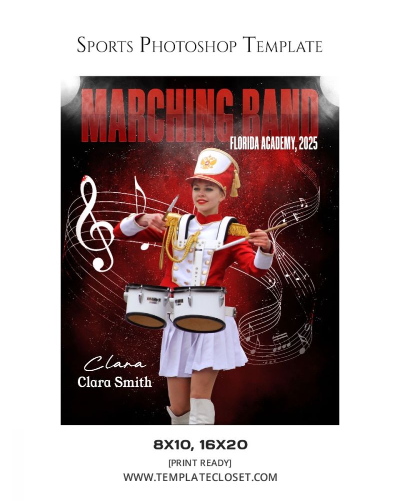 Marching Band Customized Layered Template