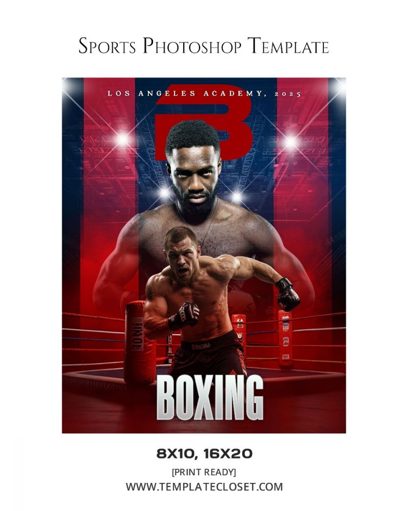Boxing Enliven Effect Sports Photoshop Photography Template