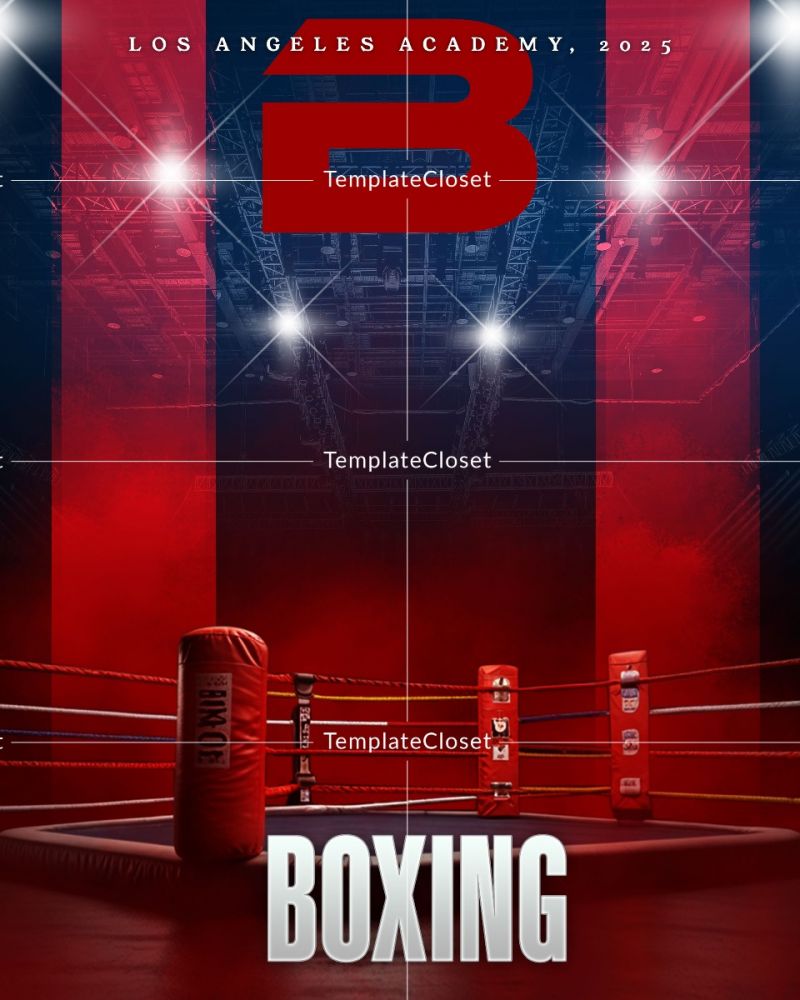 Boxing Customized Sports Photoshop Layered Template