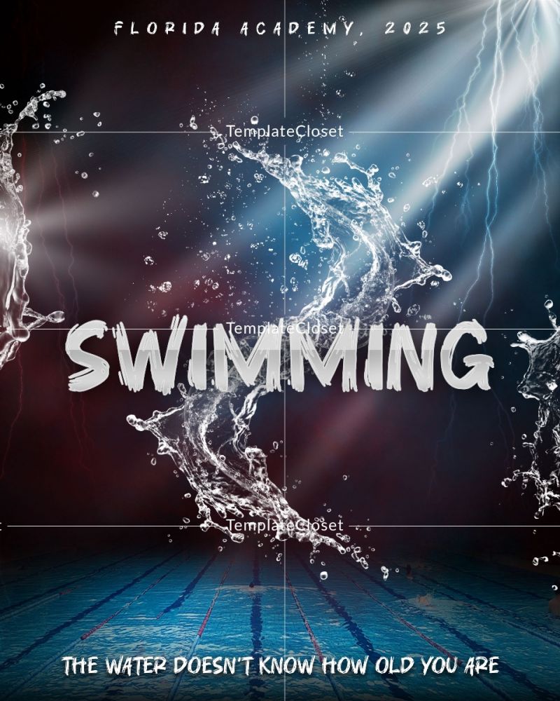 Swimming Texas High School Sports Photoshop Template