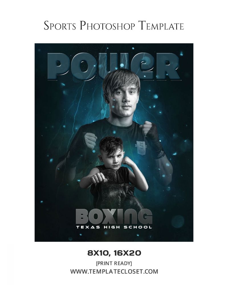 Boxing Enliven Effect Sports Photoshop Photography Template