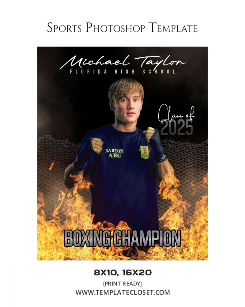 Boxing Enliven Effect Sports Photoshop Photography Template