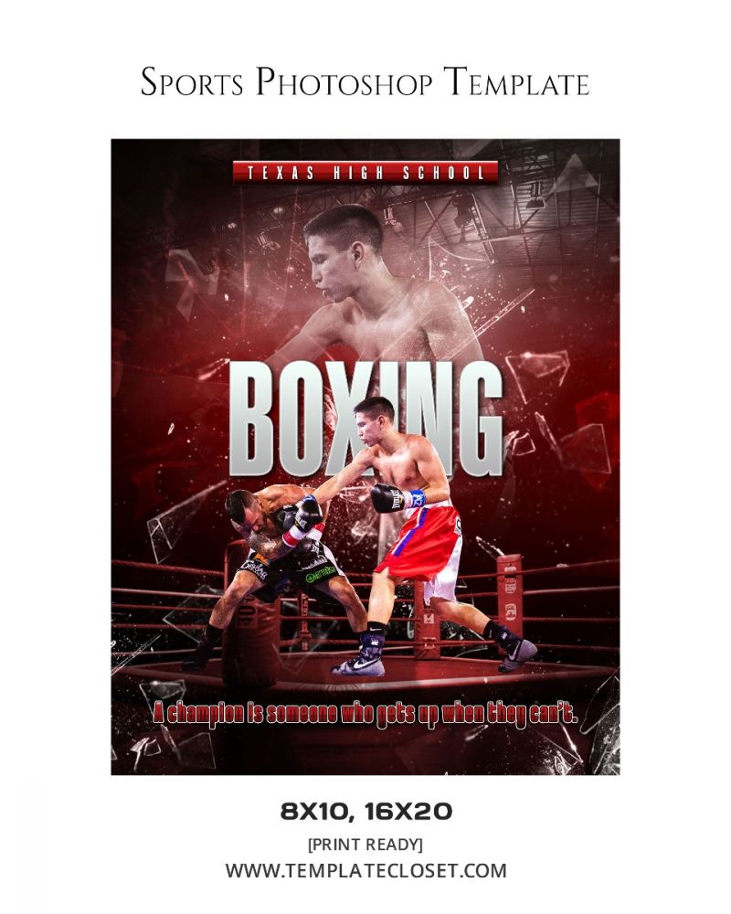 Boxing Enliven Effect Sports Photoshop Photography Template