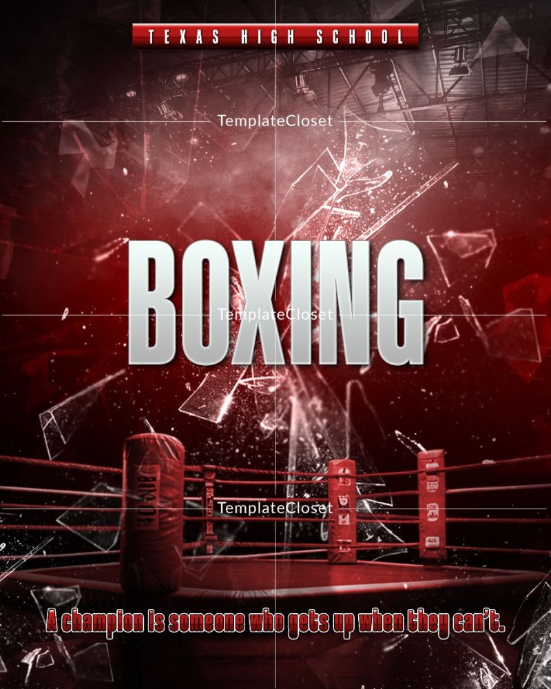 Boxing Customized Sports Photoshop Layered Template