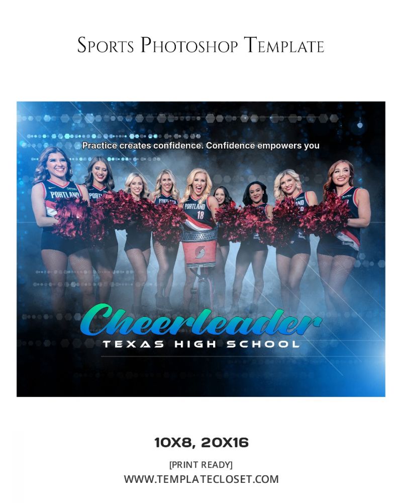 Cheerleader Senior Team Enliven Effect Sport Photography Template