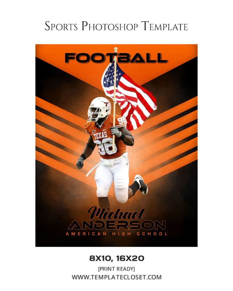Michael Anderson - Football Flag Effect Sport Photography Template
