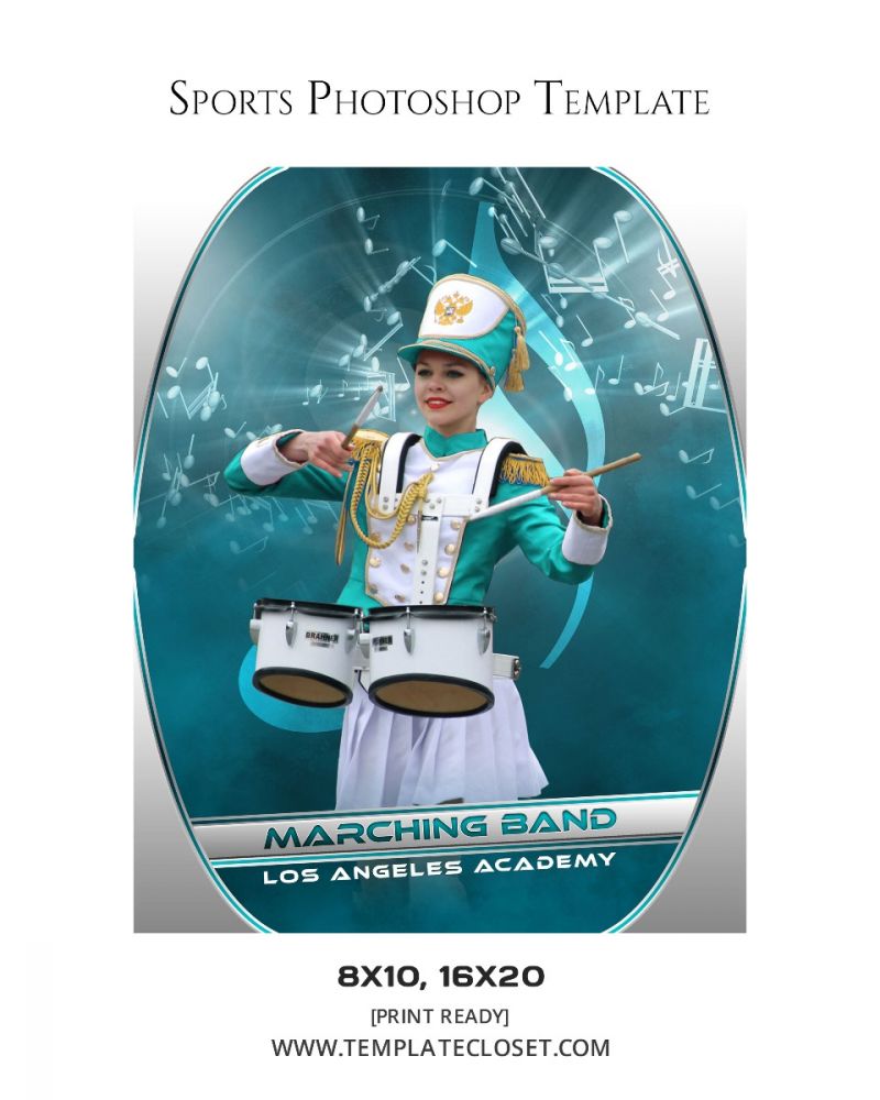 Marching Band Senior Print Ready Sport Photoshop Template